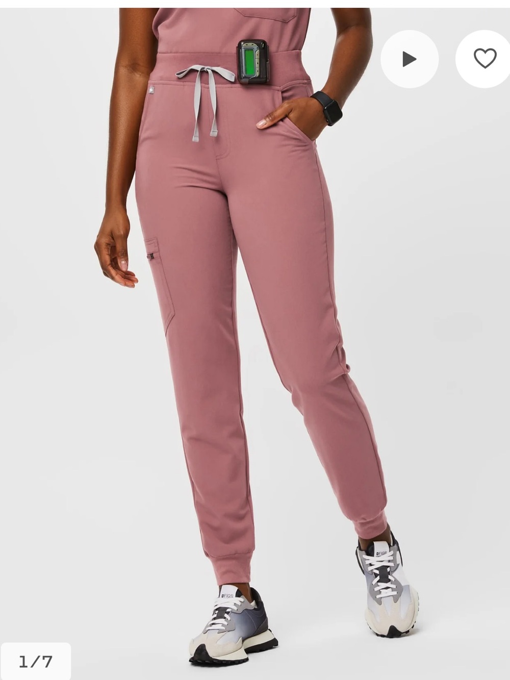 Figs Zamora Ruched Jogger Mauve